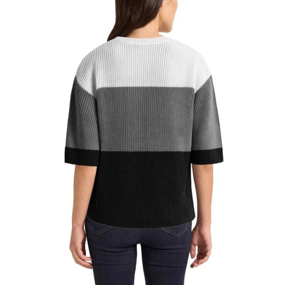 Matty M Women's Elbow Sleeve Colorblock Sweater, Size Medium (New) - Picture 2 of 13